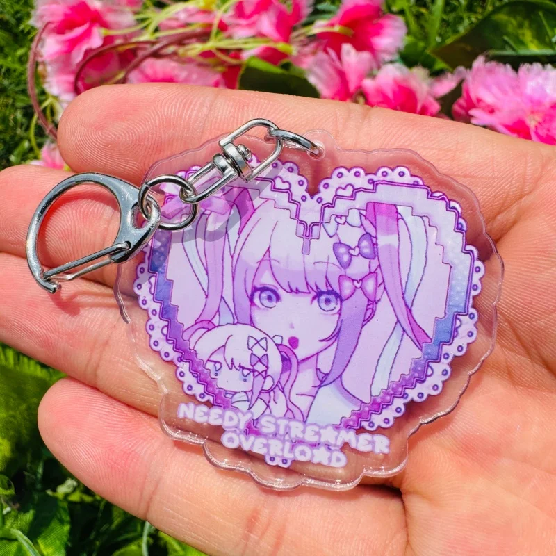 Game Anime Needy Streamer Overload Omgkawaiiangel Ame Cosplay Costume Key Chains Acrylic Keychain Pendant Christmas Gifts