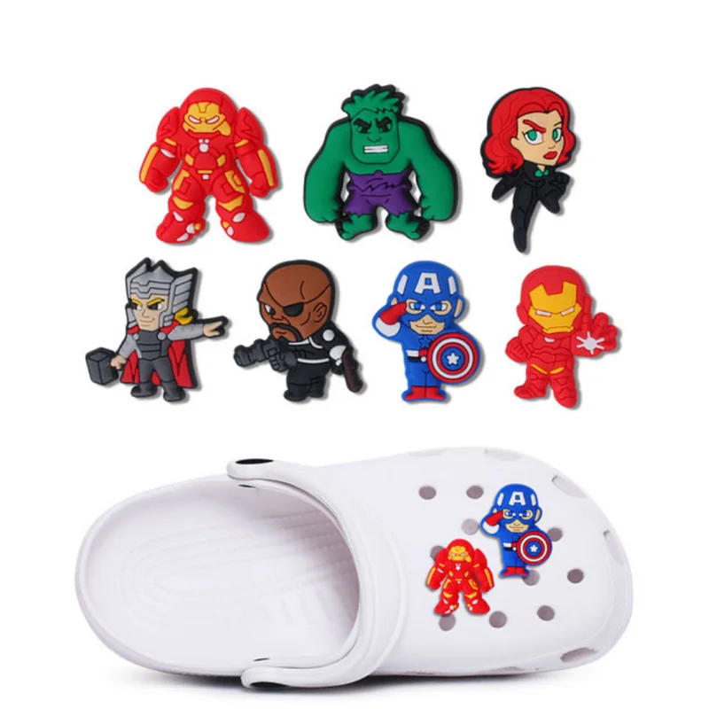 7-100Pcs Hot Toys Cartoon Series Shoe Charms For Slides Clog Sandals Shoes Decorations Accessories For Christmas Birthday Gifts