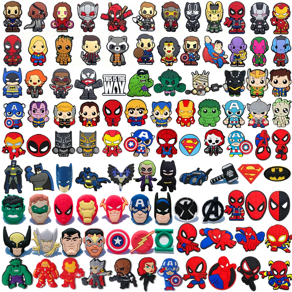 7-100Pcs Hot Toys Cartoon Series Shoe Charms For Slides Clog Sandals Shoes Decorations Accessories For Christmas Birthday Gifts