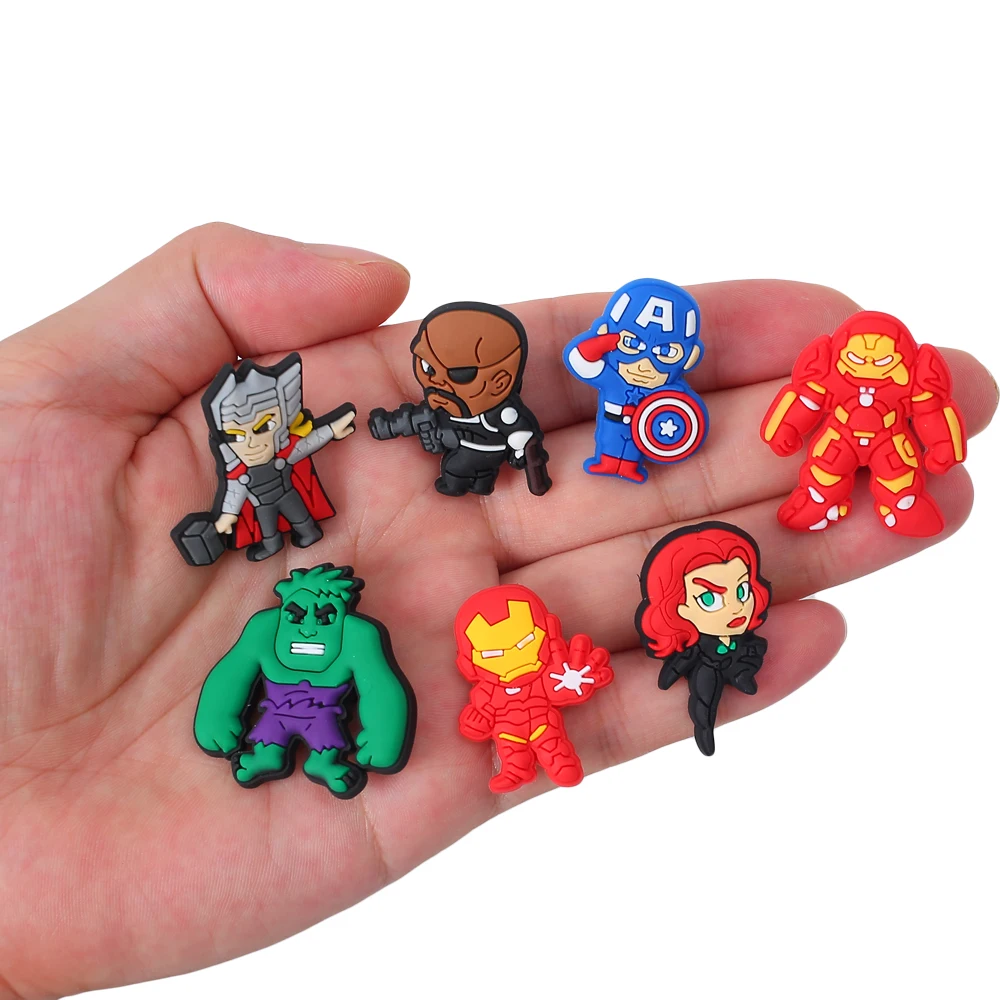 7-100Pcs Hot Toys Cartoon Series Shoe Charms For Slides Clog Sandals Shoes Decorations Accessories For Christmas Birthday Gifts