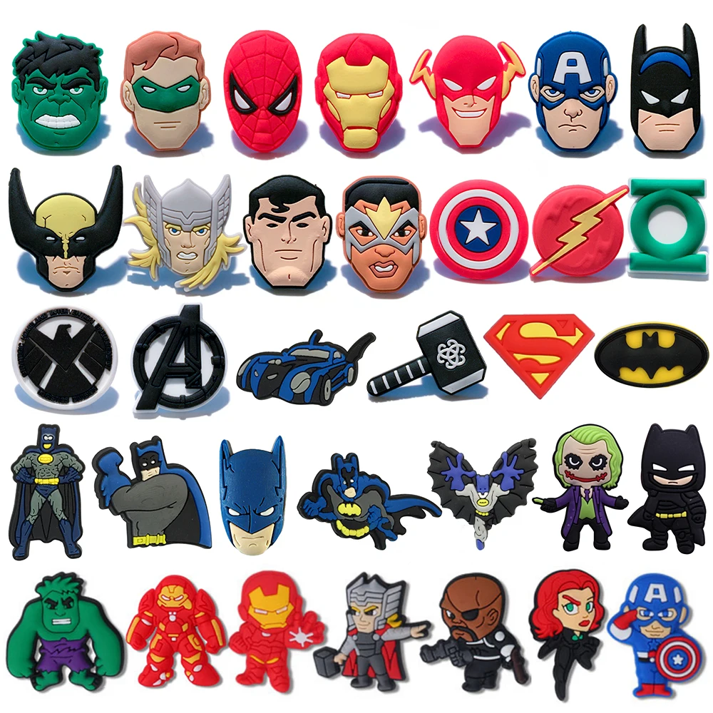 7-100Pcs Hot Toys Cartoon Series Shoe Charms For Slides Clog Sandals Shoes Decorations Accessories For Christmas Birthday Gifts