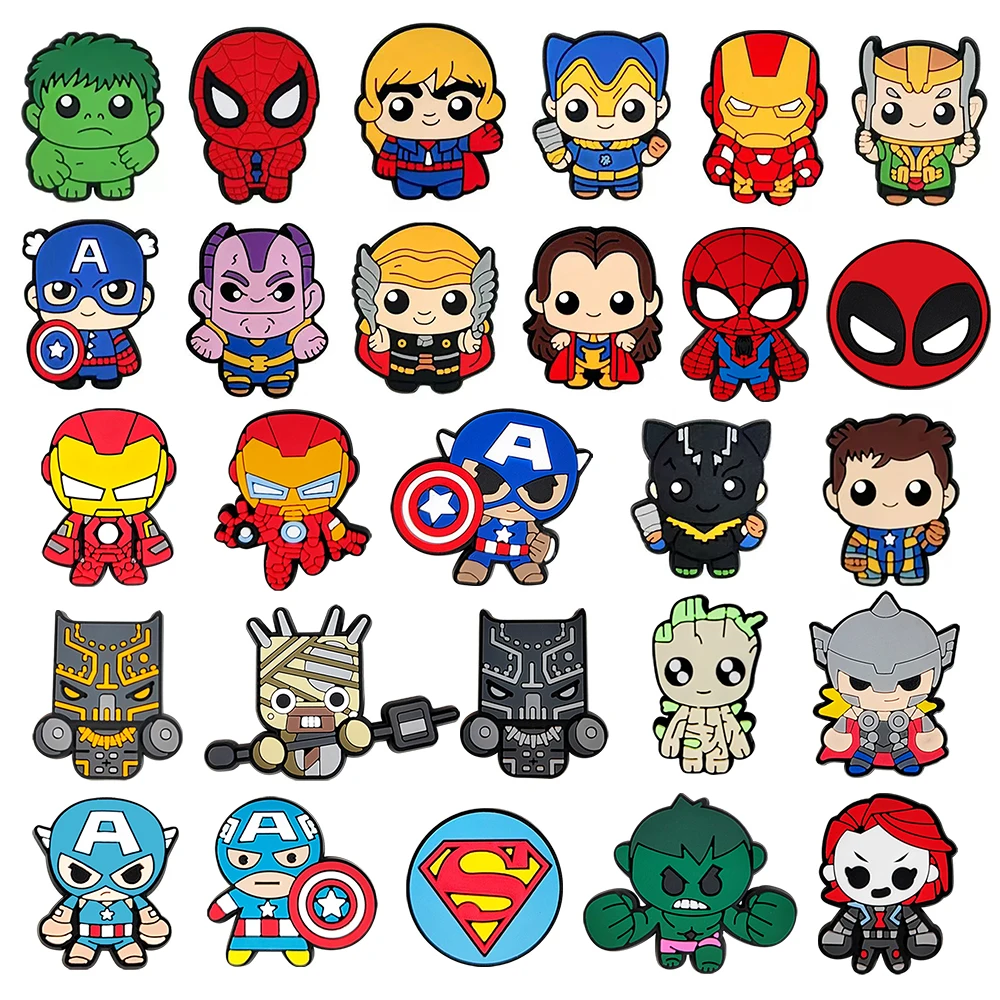 7-100Pcs Hot Toys Cartoon Series Shoe Charms For Slides Clog Sandals Shoes Decorations Accessories For Christmas Birthday Gifts
