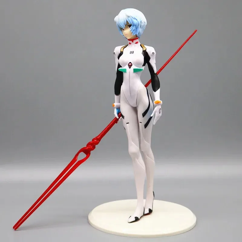 23cm Rei Ayanami Action Figure with Spear of Longinus EVA Neon Genesis Evangelion Anime Collectible Model Toy Gift for Fans