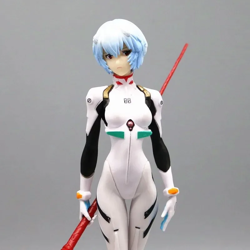 23cm Rei Ayanami Action Figure with Spear of Longinus EVA Neon Genesis Evangelion Anime Collectible Model Toy Gift for Fans
