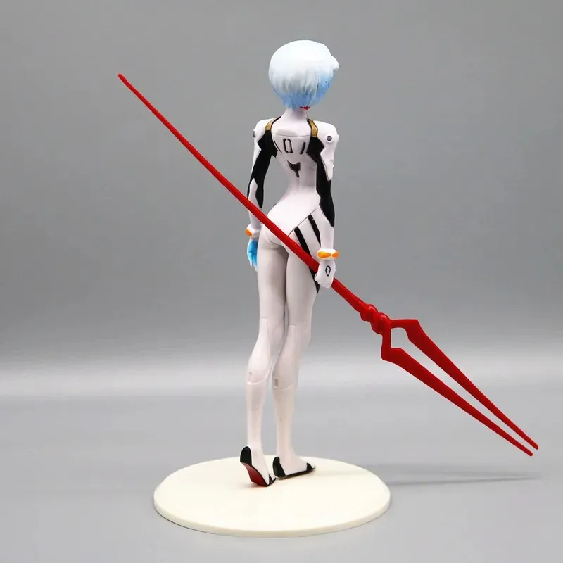 23cm Rei Ayanami Action Figure with Spear of Longinus EVA Neon Genesis Evangelion Anime Collectible Model Toy Gift for Fans