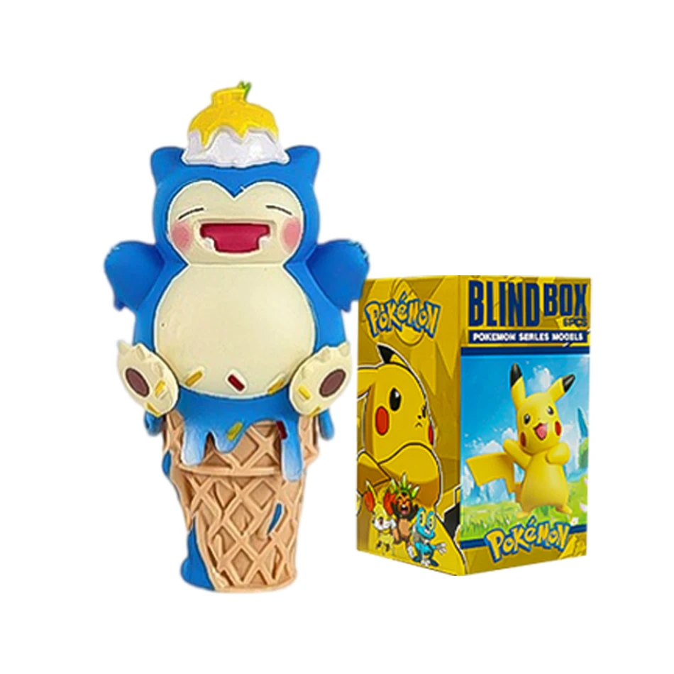 Pokemon Ice Cream Pikachu Snorlax Psyduck Gengar Anime Figure Blind Box Toys Tabletop Ornaments Christmas and Birthday Gifts