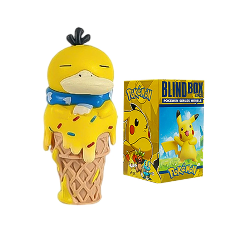Pokemon Ice Cream Pikachu Snorlax Psyduck Gengar Anime Figure Blind Box Toys Tabletop Ornaments Christmas and Birthday Gifts