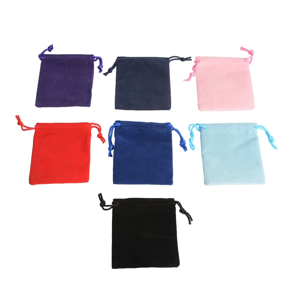 New 100Pcs 7x9cm Velvet Drawstring Pouch Jewelry Bag,Weekend New Year Birthday Christmas Wedding Party Gift Pouch Bag,favor bags
