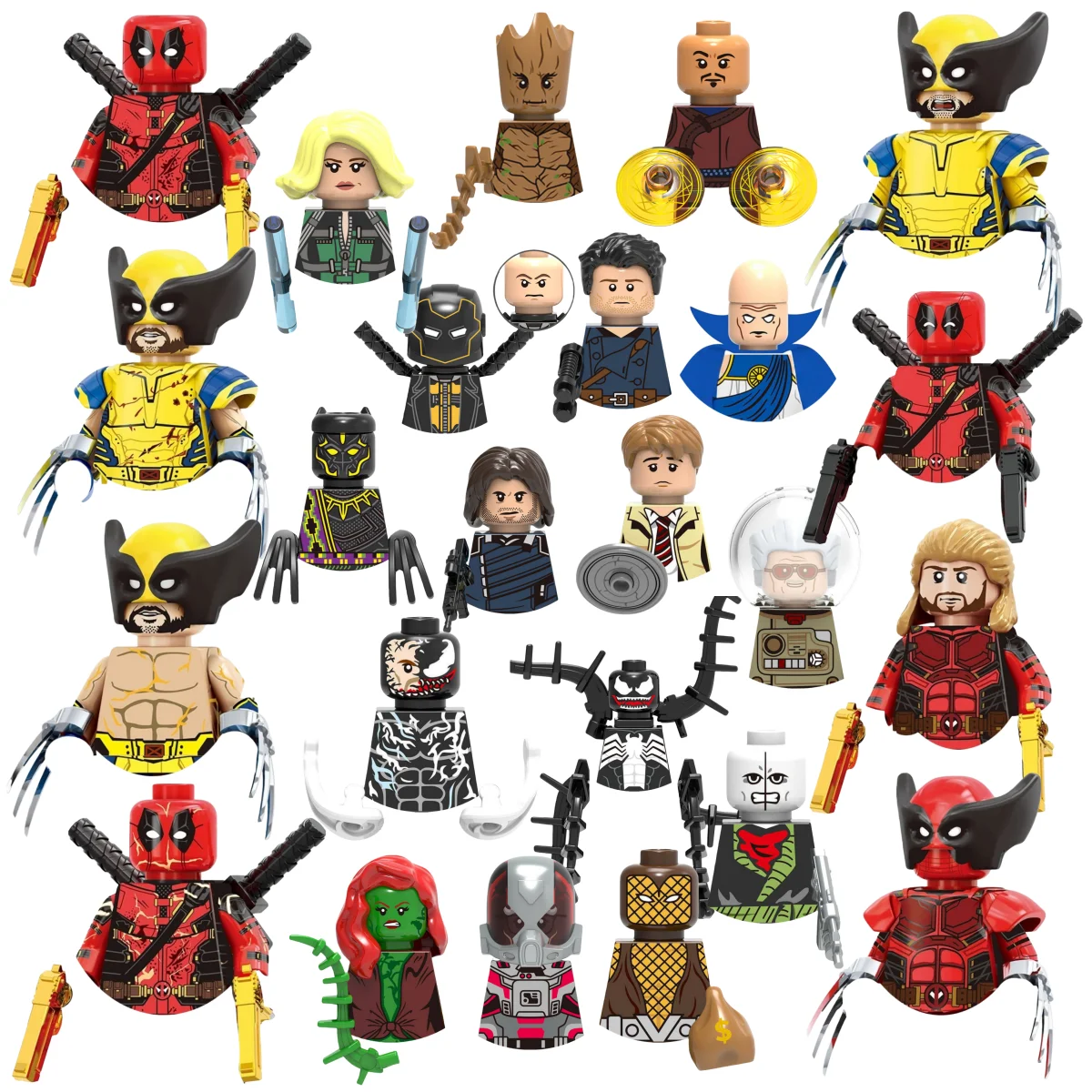 Blind Box Mini Building Blocks TV6207 Figures Big Goblin Spiderman Iron Man Venom Captain Hawk Deadpool Armor Christmas Gift Toy