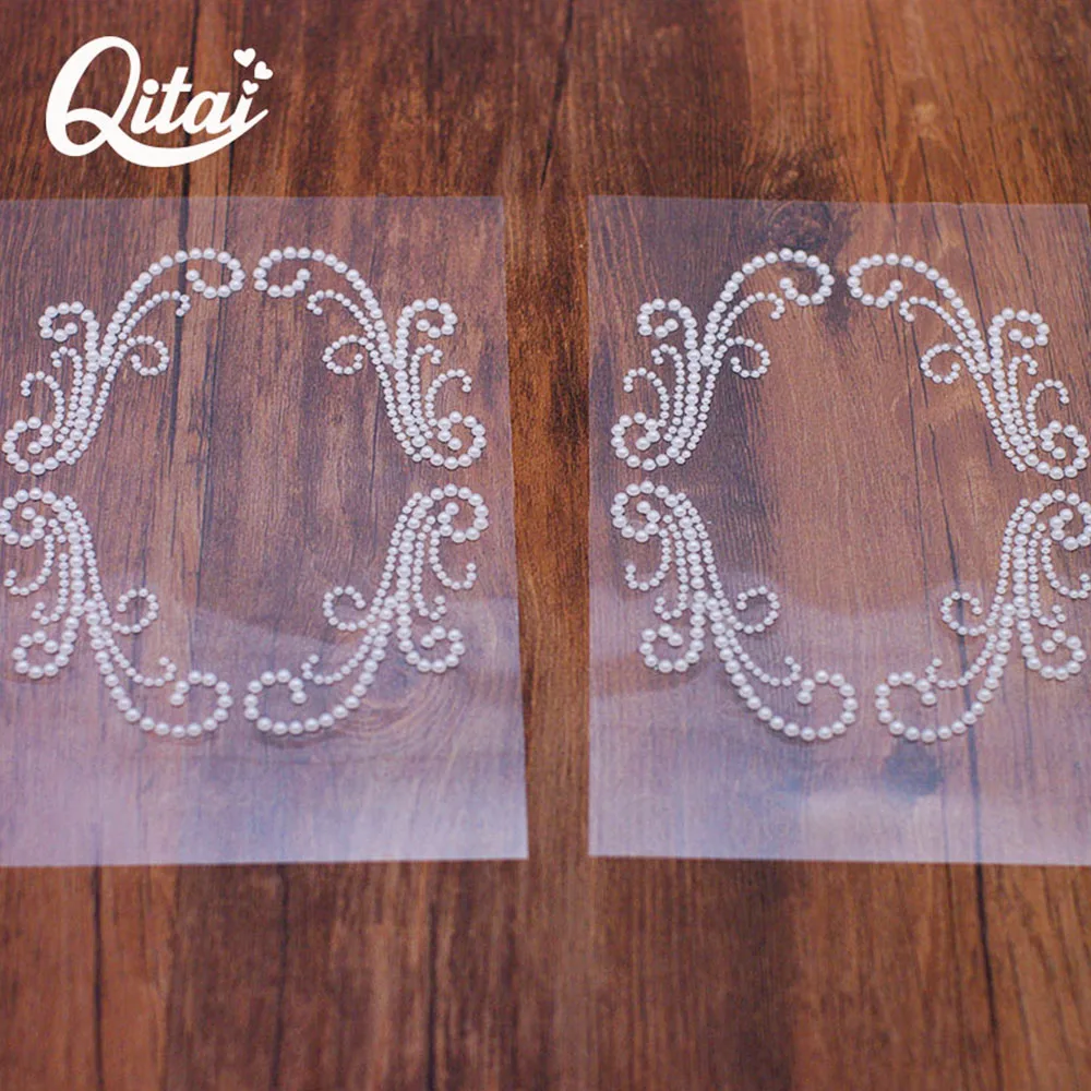 White Plastic Pearl Sticker QITAI 6PCS/SET Wedding Decorations Natural Color Family Christmas Desk Decorations Wholesale GEM1026
