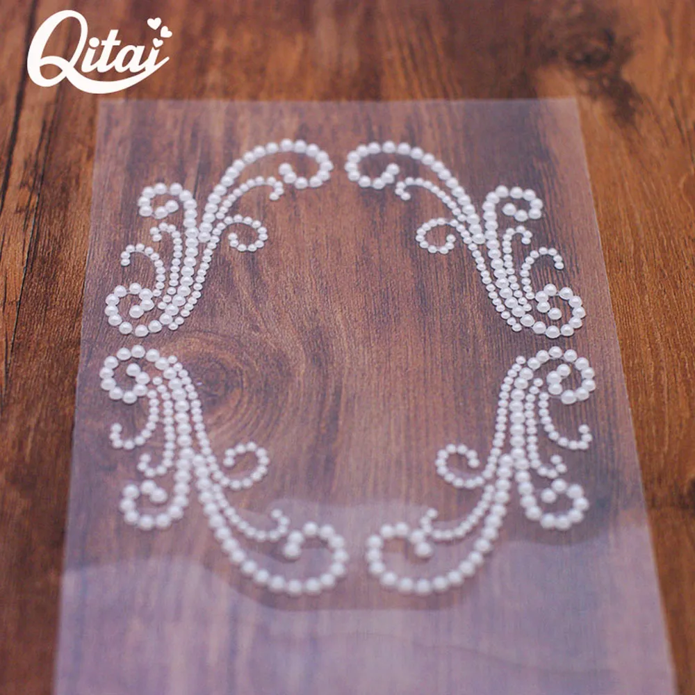 White Plastic Pearl Sticker QITAI 6PCS/SET Wedding Decorations Natural Color Family Christmas Desk Decorations Wholesale GEM1026