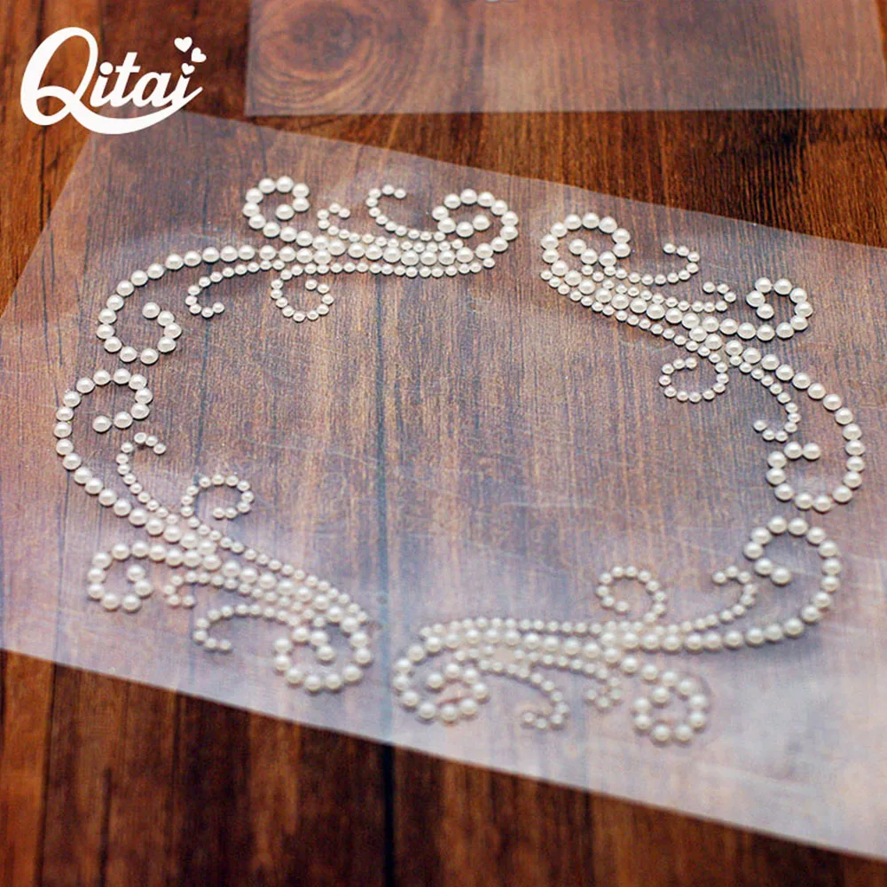 White Plastic Pearl Sticker QITAI 6PCS/SET Wedding Decorations Natural Color Family Christmas Desk Decorations Wholesale GEM1026