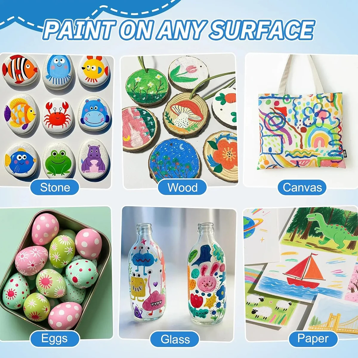 72 Colors Acrylic Paint Pens Markers Set Brush Tip Paint Marker For Rock Painting Wood Canvas Stone Christmas Gift DIY Crafts