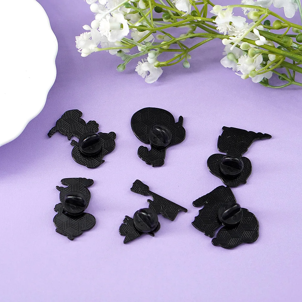 6Pcs Cute Puppy Christmas Enamel Pins Santa Tree White Dog Animal Brooch Puppy Lapel Badge For Backpack Hat Xmas Holiday Gift