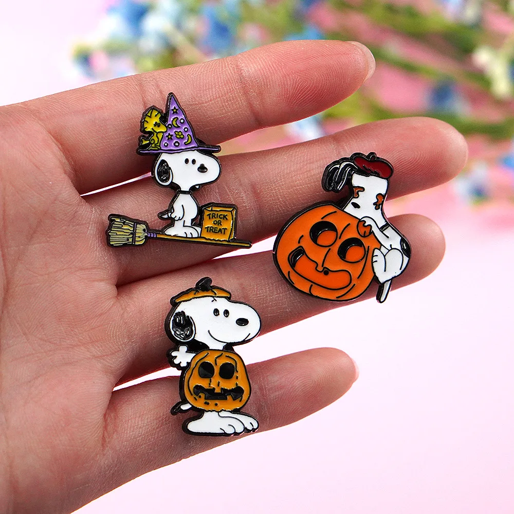 6Pcs Cute Puppy Christmas Enamel Pins Santa Tree White Dog Animal Brooch Puppy Lapel Badge For Backpack Hat Xmas Holiday Gift