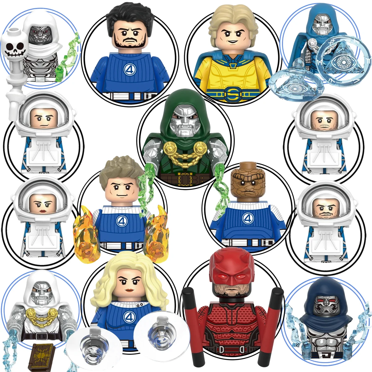 Blind Box Mini Building Blocks G0147 Figures Big Goblin Spiderman Iron Man Venom Captain Hawk Deadpool Armor Christmas Gift Toys