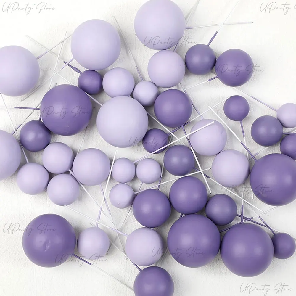 50/100pcs Cake Ball Picks Topper Wholesale 4 Sizes Foam Balls Cake Toppers for Birthday Christmas Wedding Cake Decoration Favor