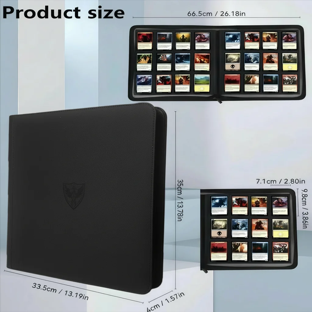 Premium Business Trading Card Binder with 12 Pockets, TCG Binder, with 480 Side-Loading Pockets, Trading Card Album suitable for MTG, Yugioh, Baseball, Football cards, perfect for boys, girls, and card enthusiasts, Thanksgiving gift, Christmas gift