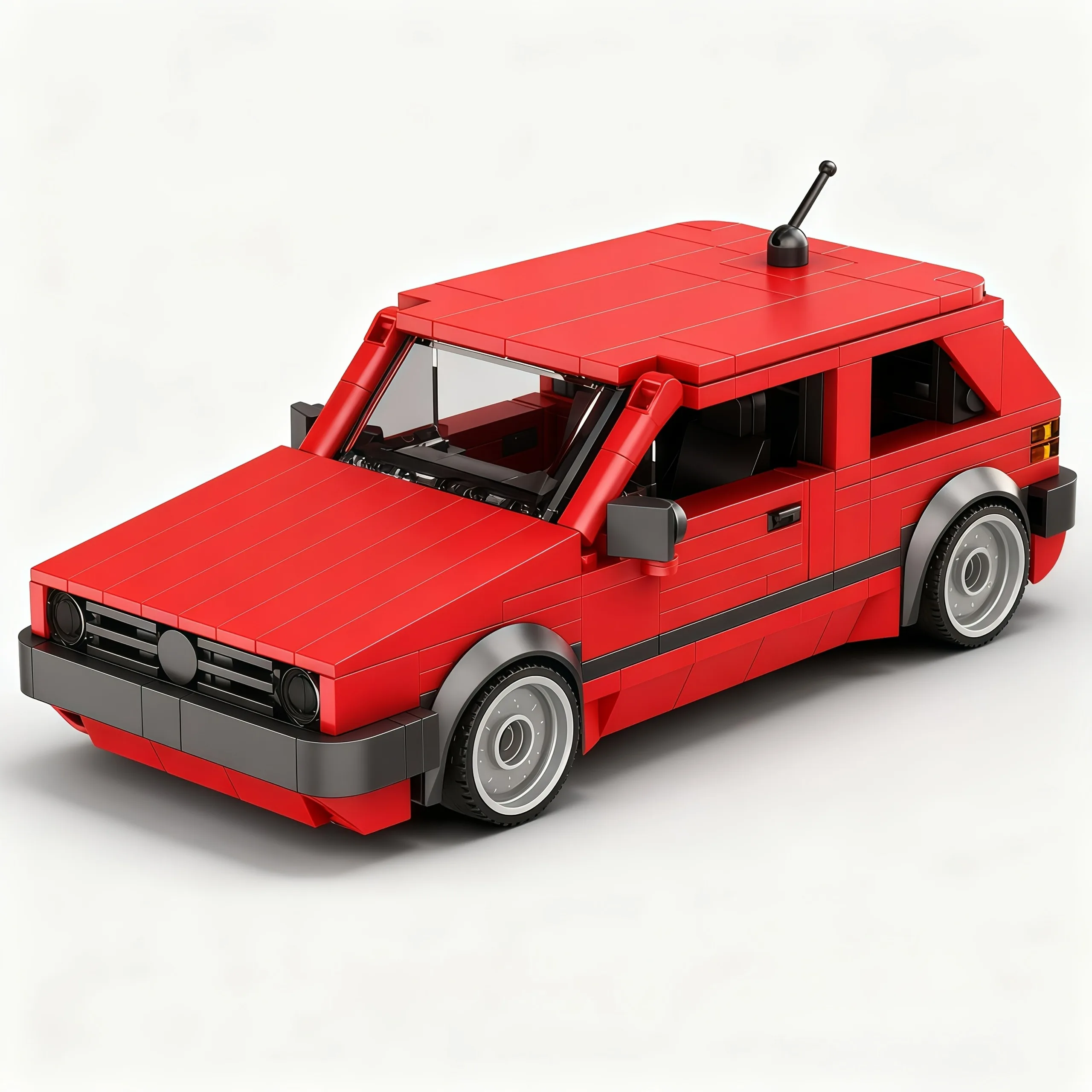 Red building block car assembly set, retro car model ornament, perfect as a birthday or Christmas gift, ideal for building block