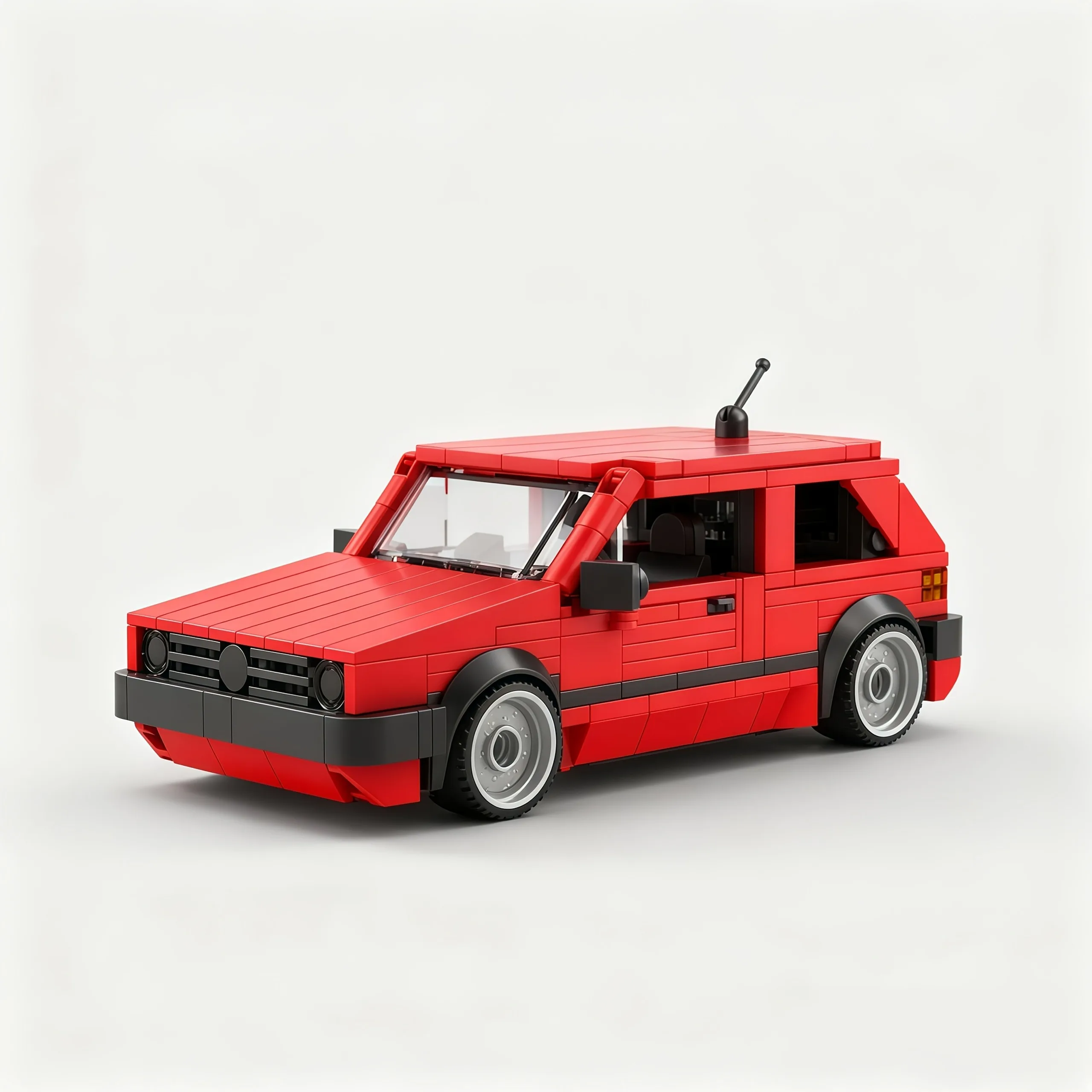 Red building block car assembly set, retro car model ornament, perfect as a birthday or Christmas gift, ideal for building block
