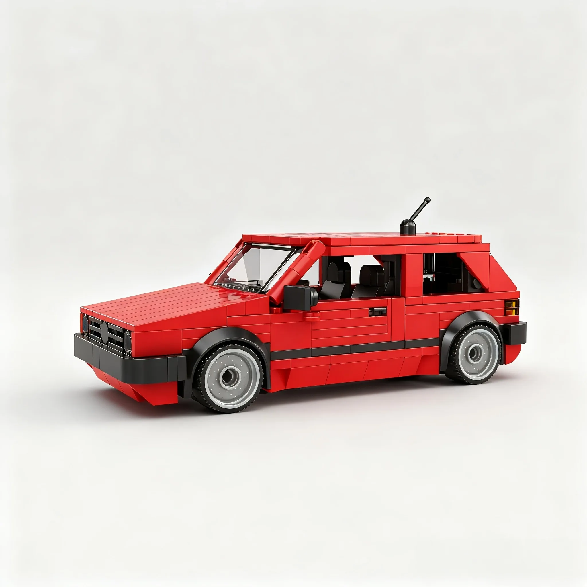 Red building block car assembly set, retro car model ornament, perfect as a birthday or Christmas gift, ideal for building block