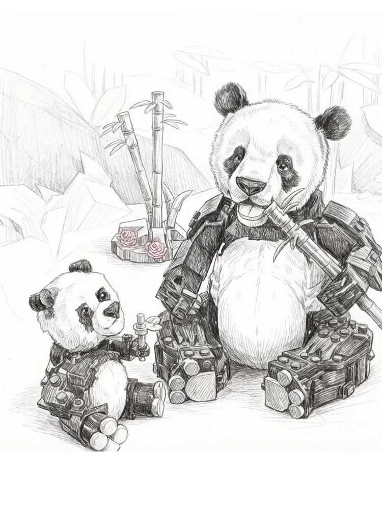 626PCS Panda Building Blocks 3in1 Christmas Gift Set Party Favors Animal Toys for Kids Home Decoration