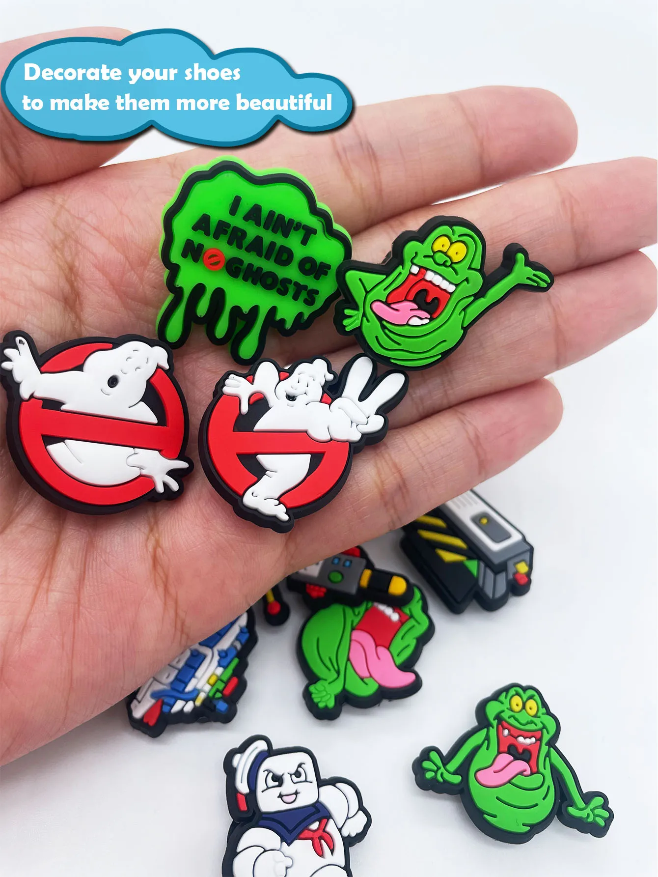 13Pcs Ghost Series Shoe Charms For Slides Sandals, PVC Shoe Decorations Accessories For Christmas Birthday Gift