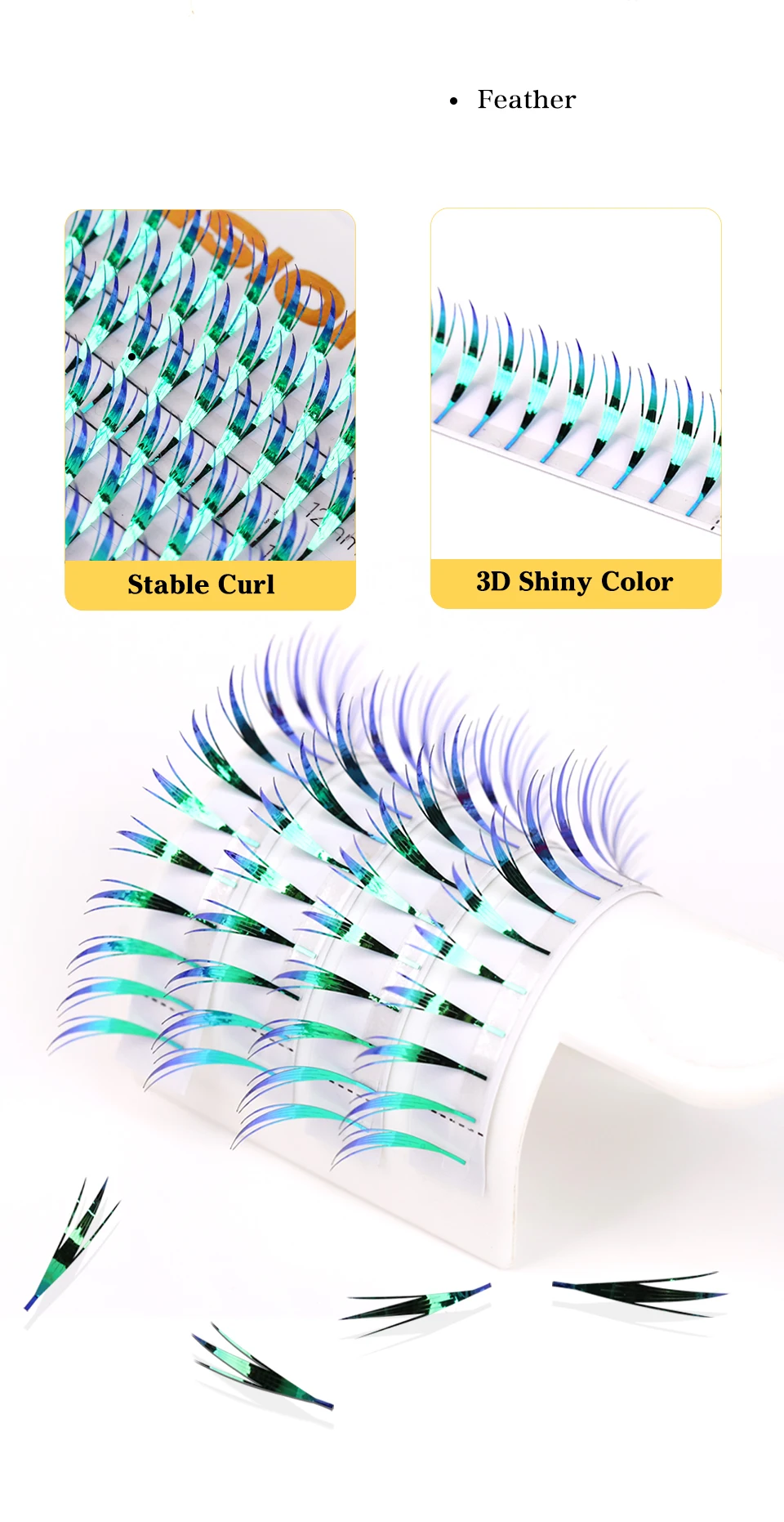 New Fashion Shiny Tinsel Comic Spire Eyelash Extension Holographic Manga False Eyelashes Anime Colorful Eyelashes For Christmas