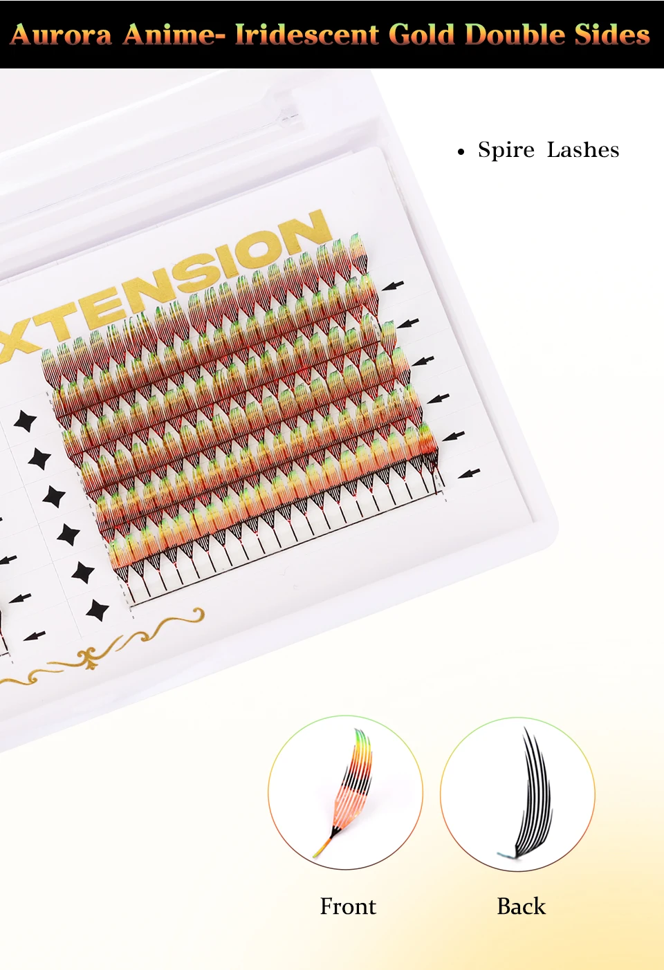 New Fashion Shiny Tinsel Comic Spire Eyelash Extension Holographic Manga False Eyelashes Anime Colorful Eyelashes For Christmas