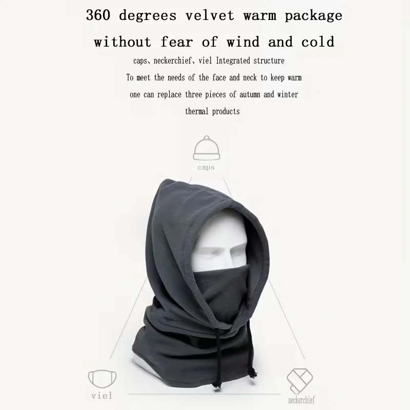 Winter Balaclava Face Mask, Windproof Thermal Hooded Scarf for Skiing Cycling Fishing, Cold Weather Sports Gear, Christmas Gift