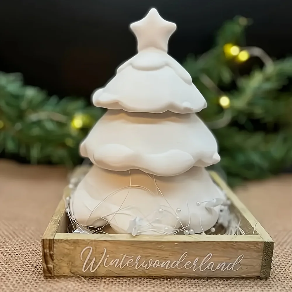 3-Tier Silicone Christmas Tree Mold Suitable for Candle, Resin, Cement, and Plaster Casting - Holiday Decorations, DIY Crafts