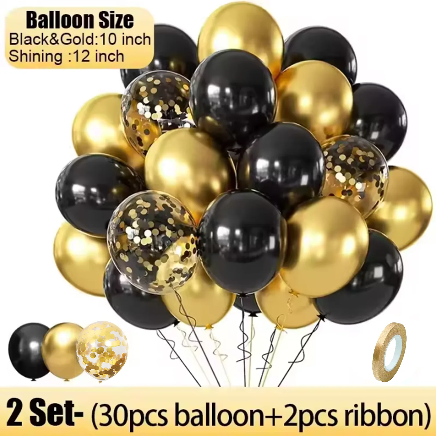 180/15pcs Latex Balloons Shiny Sequin Black Gold Inflatable Balloon for Wedding Party Birthday Christmas Home Decor Supplies
