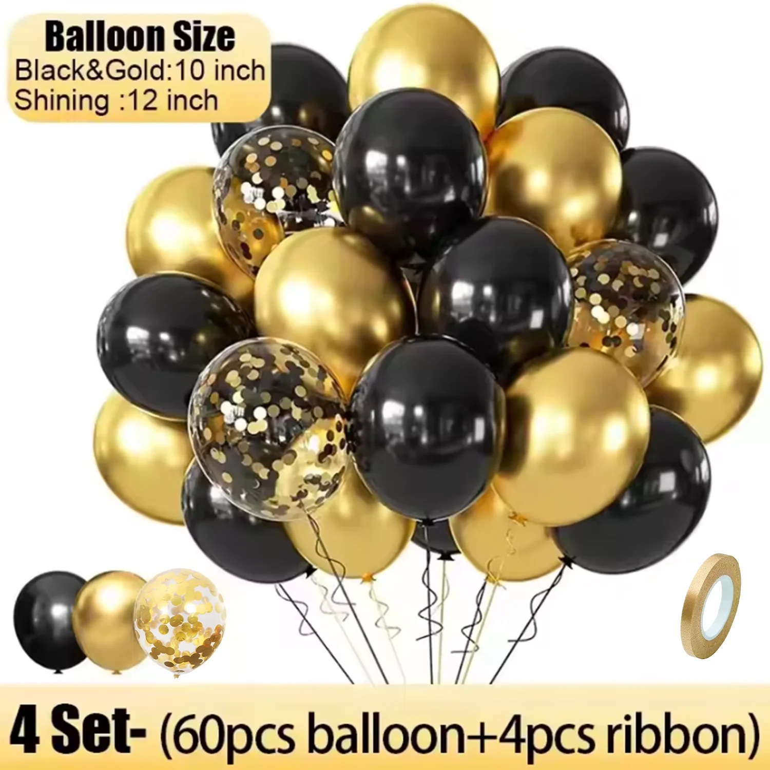 180/15pcs Latex Balloons Shiny Sequin Black Gold Inflatable Balloon for Wedding Party Birthday Christmas Home Decor Supplies