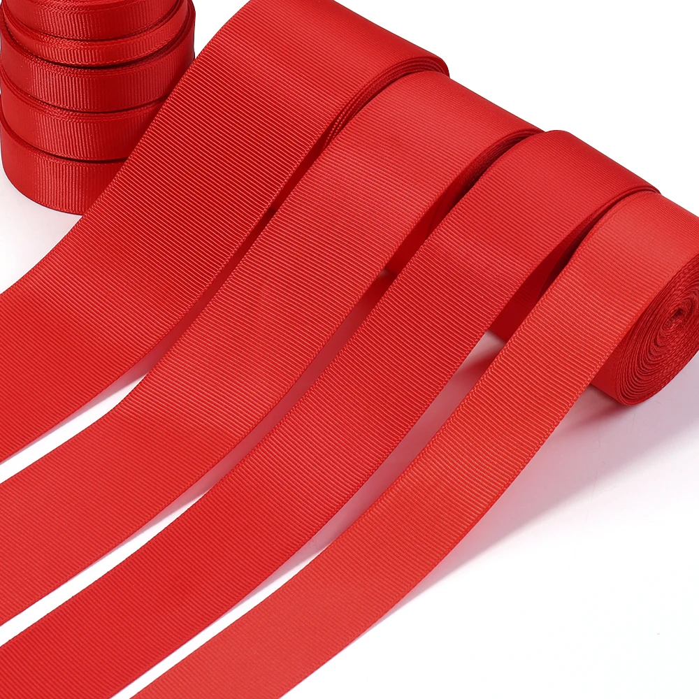 10Yards/Roll Grosgrain Ribbons Red Wine Red Color Ribbons For DIY New Year Christmas Party Handmade Bouquet Gift Packaging Decor