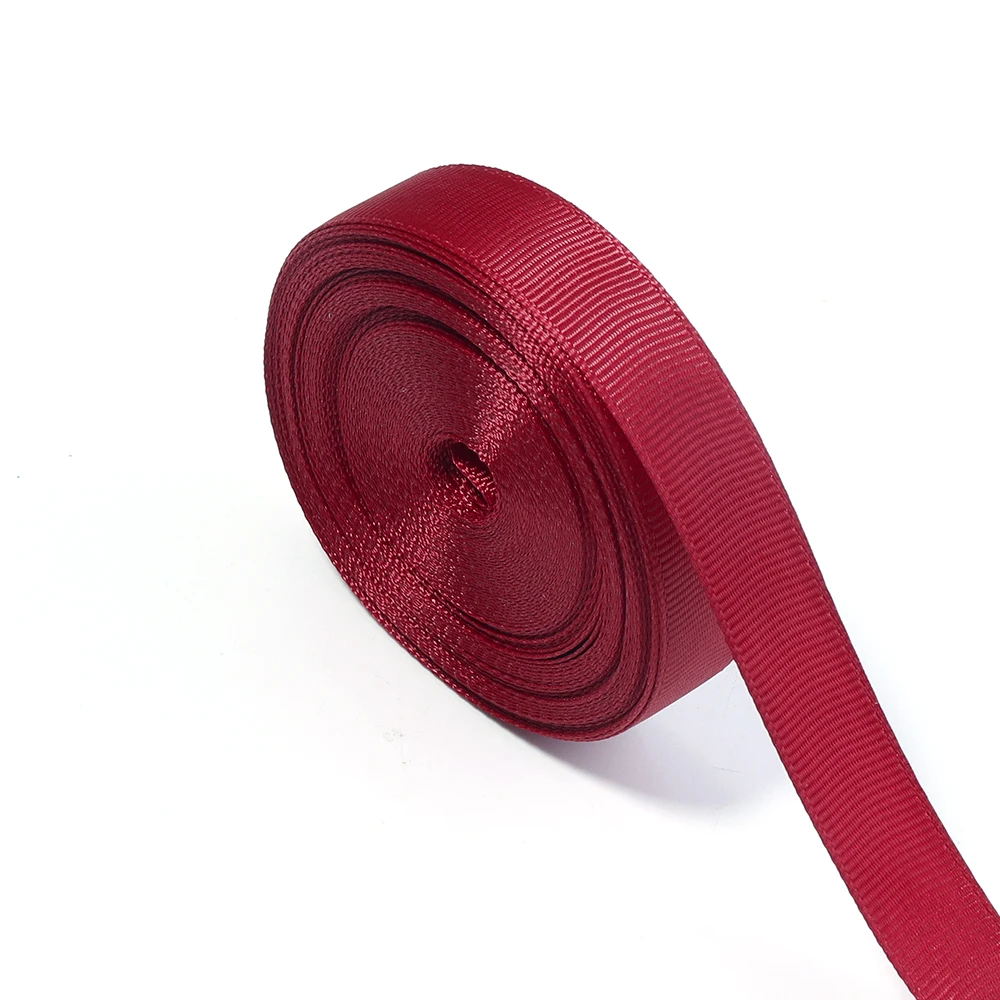 10Yards/Roll Grosgrain Ribbons Red Wine Red Color Ribbons For DIY New Year Christmas Party Handmade Bouquet Gift Packaging Decor