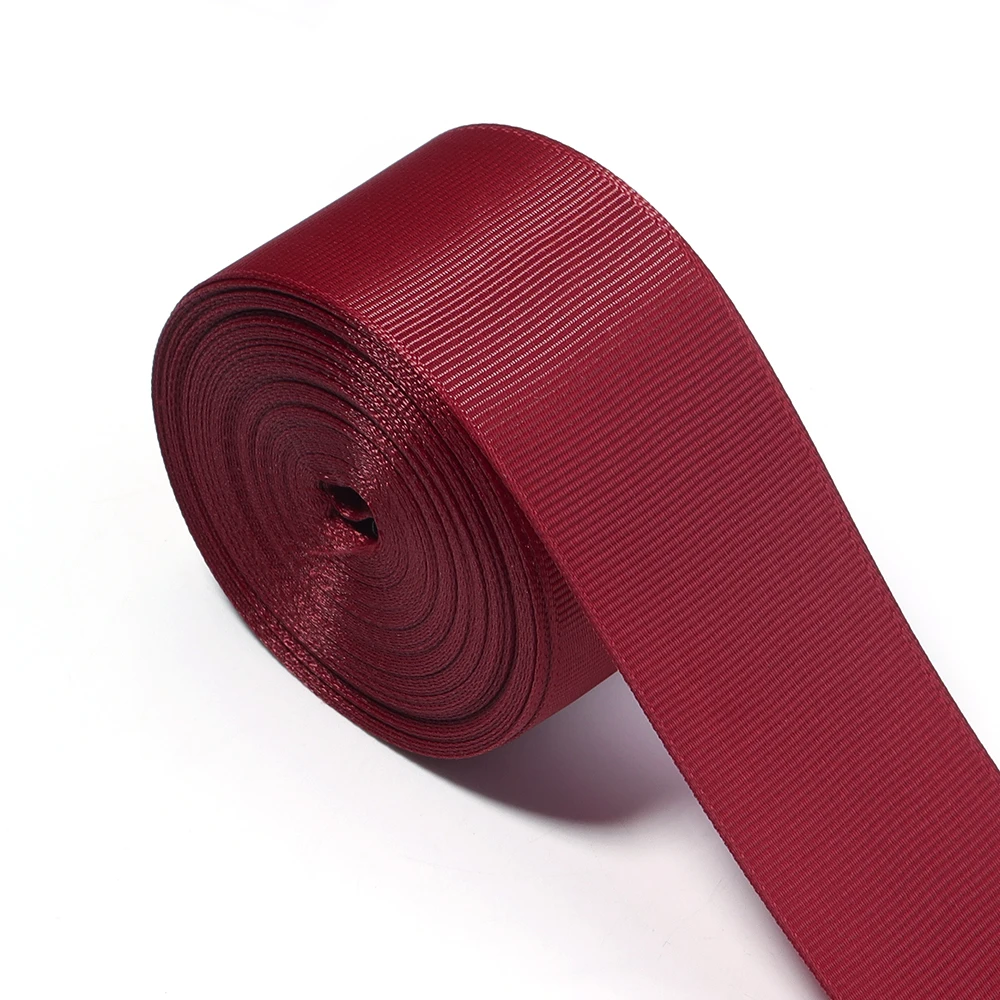10Yards/Roll Grosgrain Ribbons Red Wine Red Color Ribbons For DIY New Year Christmas Party Handmade Bouquet Gift Packaging Decor
