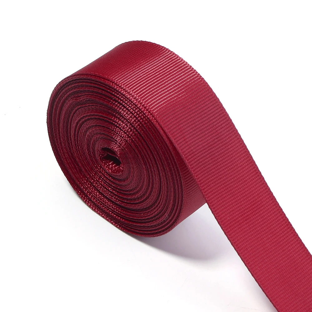 10Yards/Roll Grosgrain Ribbons Red Wine Red Color Ribbons For DIY New Year Christmas Party Handmade Bouquet Gift Packaging Decor