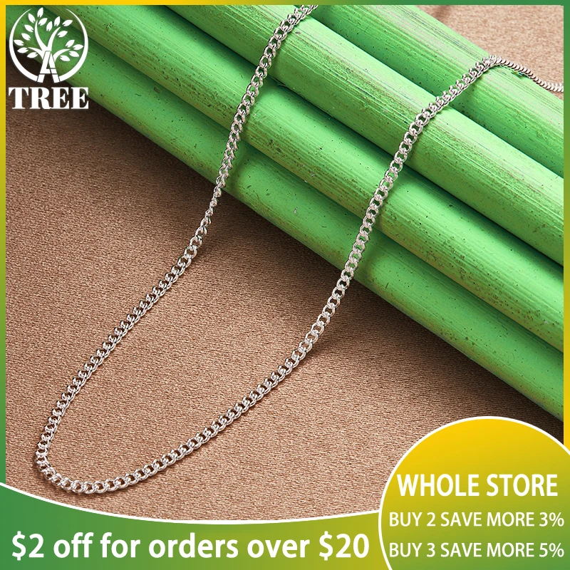 18K Gold Side Necklace For Women Men 40-75cm Chain Fashion Wedding Charm Jewelry Christmas Birthday Gifts