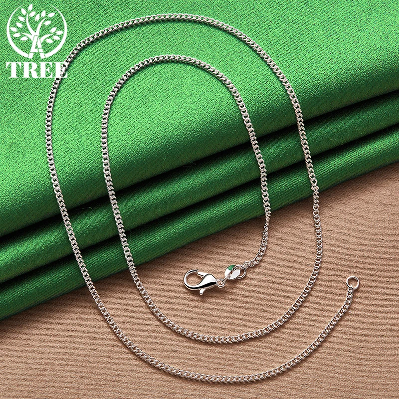 18K Gold Side Necklace For Women Men 40-75cm Chain Fashion Wedding Charm Jewelry Christmas Birthday Gifts