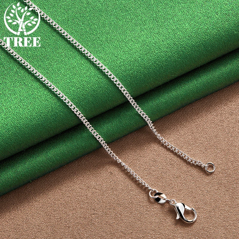 18K Gold Side Necklace For Women Men 40-75cm Chain Fashion Wedding Charm Jewelry Christmas Birthday Gifts