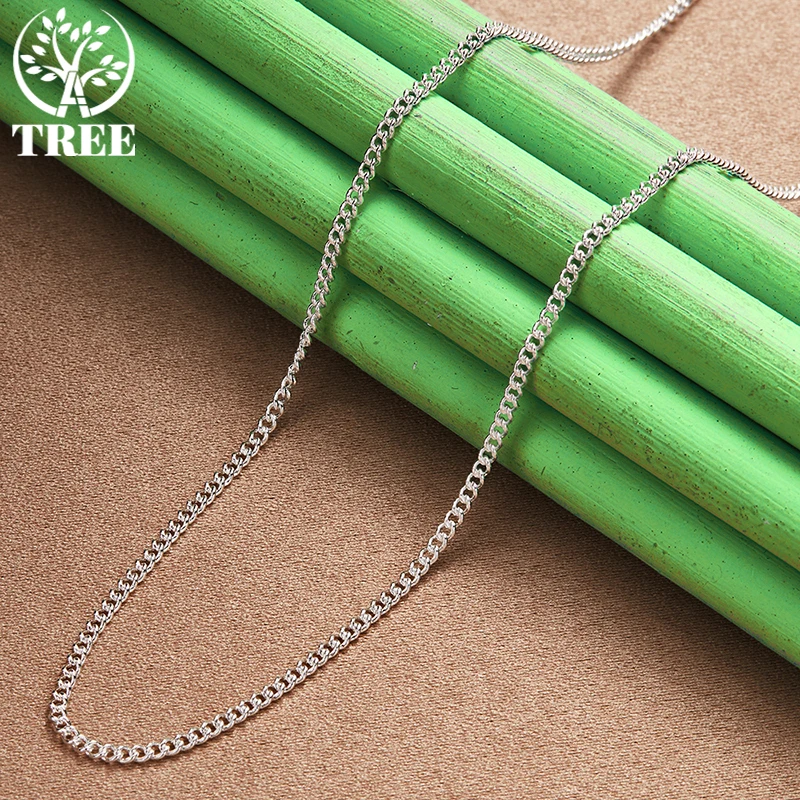 18K Gold Side Necklace For Women Men 40-75cm Chain Fashion Wedding Charm Jewelry Christmas Birthday Gifts