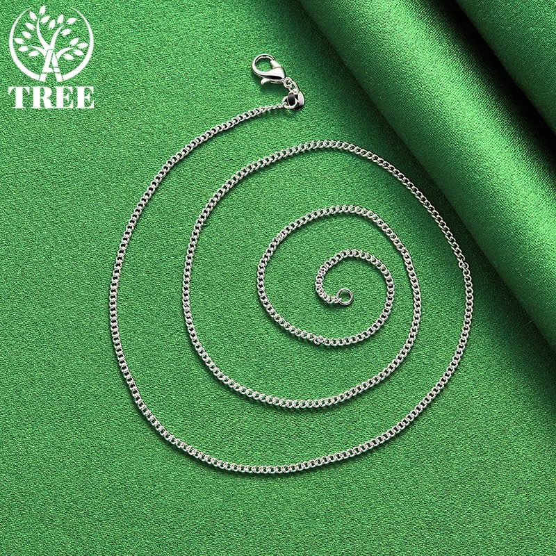 18K Gold Side Necklace For Women Men 40-75cm Chain Fashion Wedding Charm Jewelry Christmas Birthday Gifts