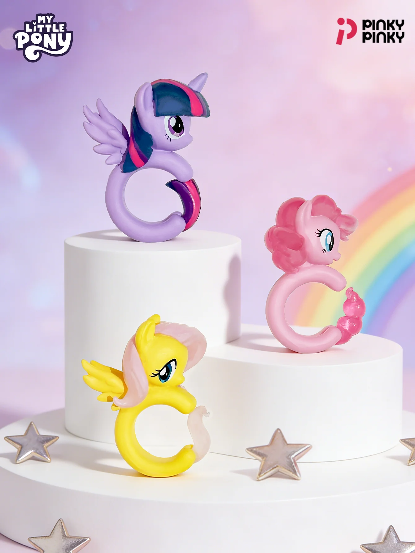 Pinky My Little Pony Girl's Ring Accessory Random 1pc Blind Box. Perfect for Birthday Gifts, Christmas & Halloween.