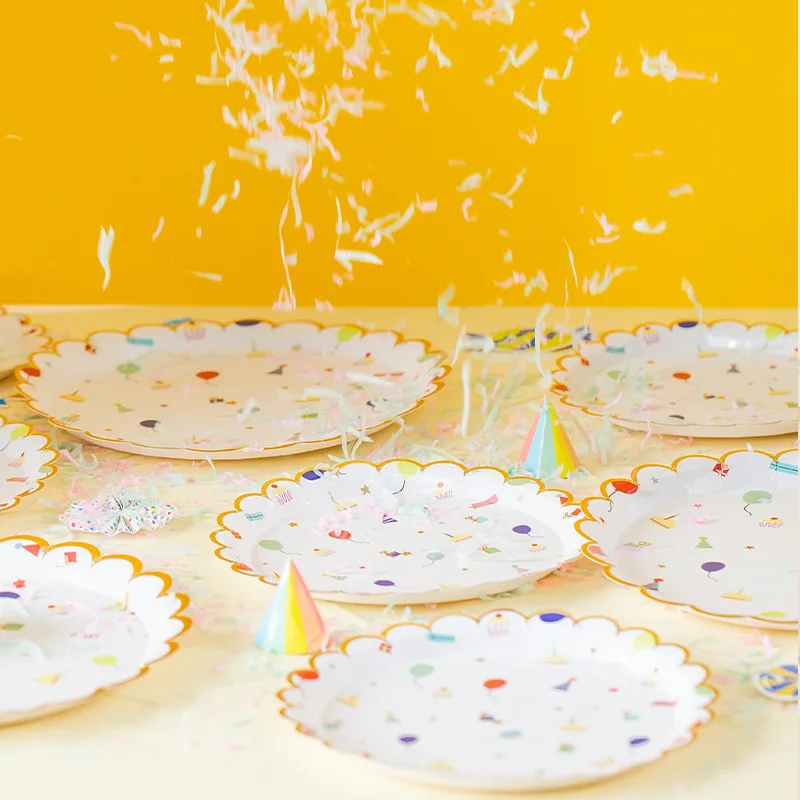 Christmas Theme Party Decoration Paper Napkins Plates Cups Gold Foil Disposable Tableware Wedding Birthday Party Decorative