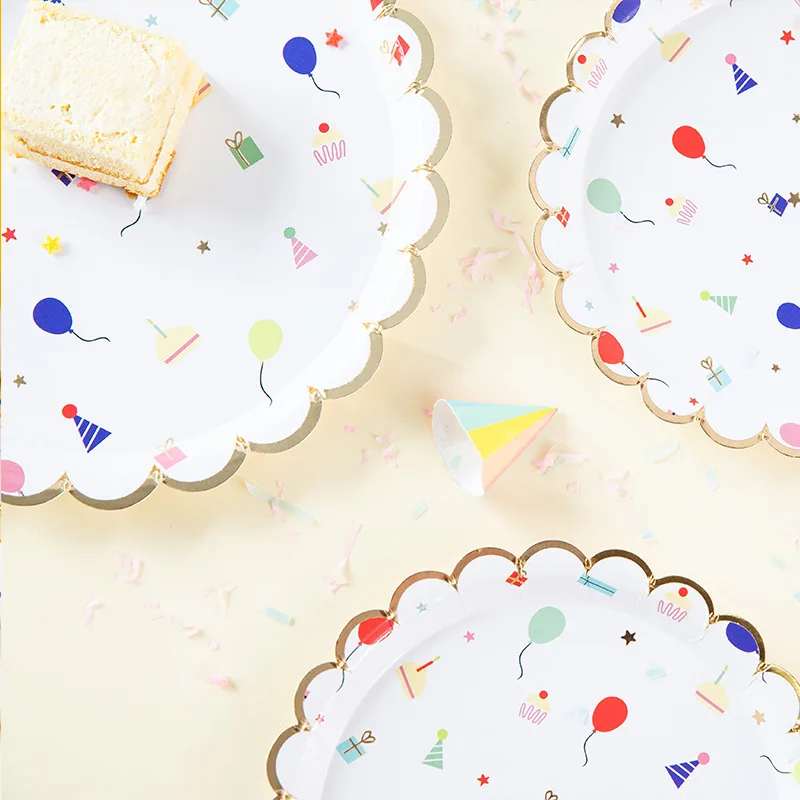 Christmas Theme Party Decoration Paper Napkins Plates Cups Gold Foil Disposable Tableware Wedding Birthday Party Decorative