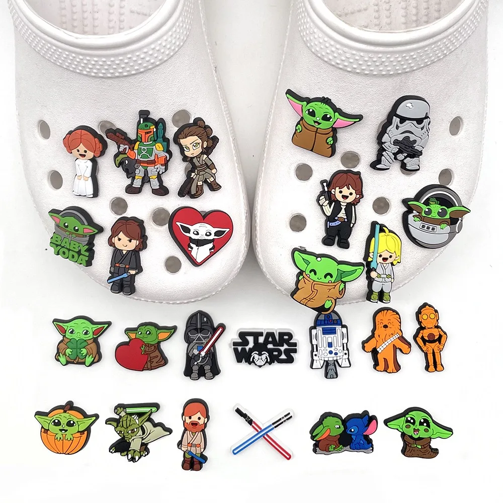13-55Pcs Hot Toys Star Wars Shoe Charms For Slides Clog Sandals Shoes Decorations Accessories For Christmas Birthday Gifts