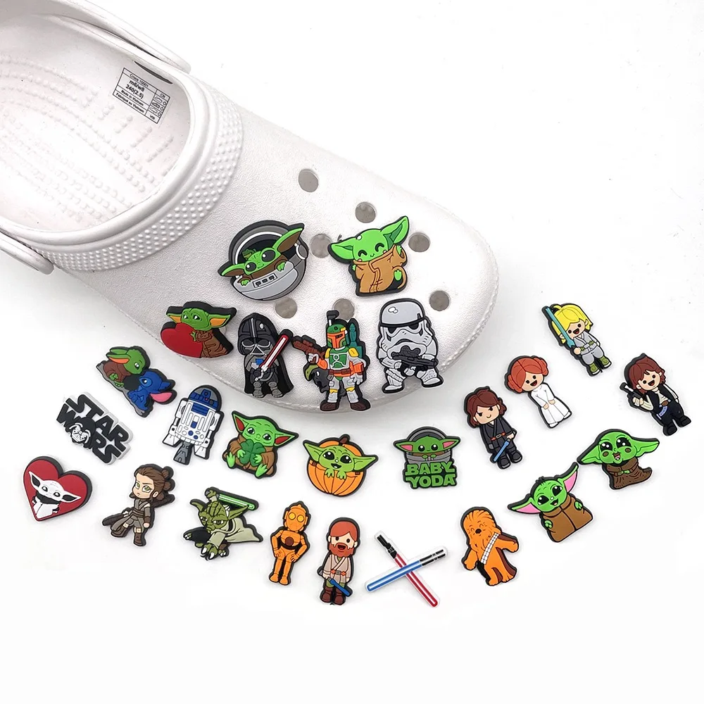 13-55Pcs Hot Toys Star Wars Shoe Charms For Slides Clog Sandals Shoes Decorations Accessories For Christmas Birthday Gifts