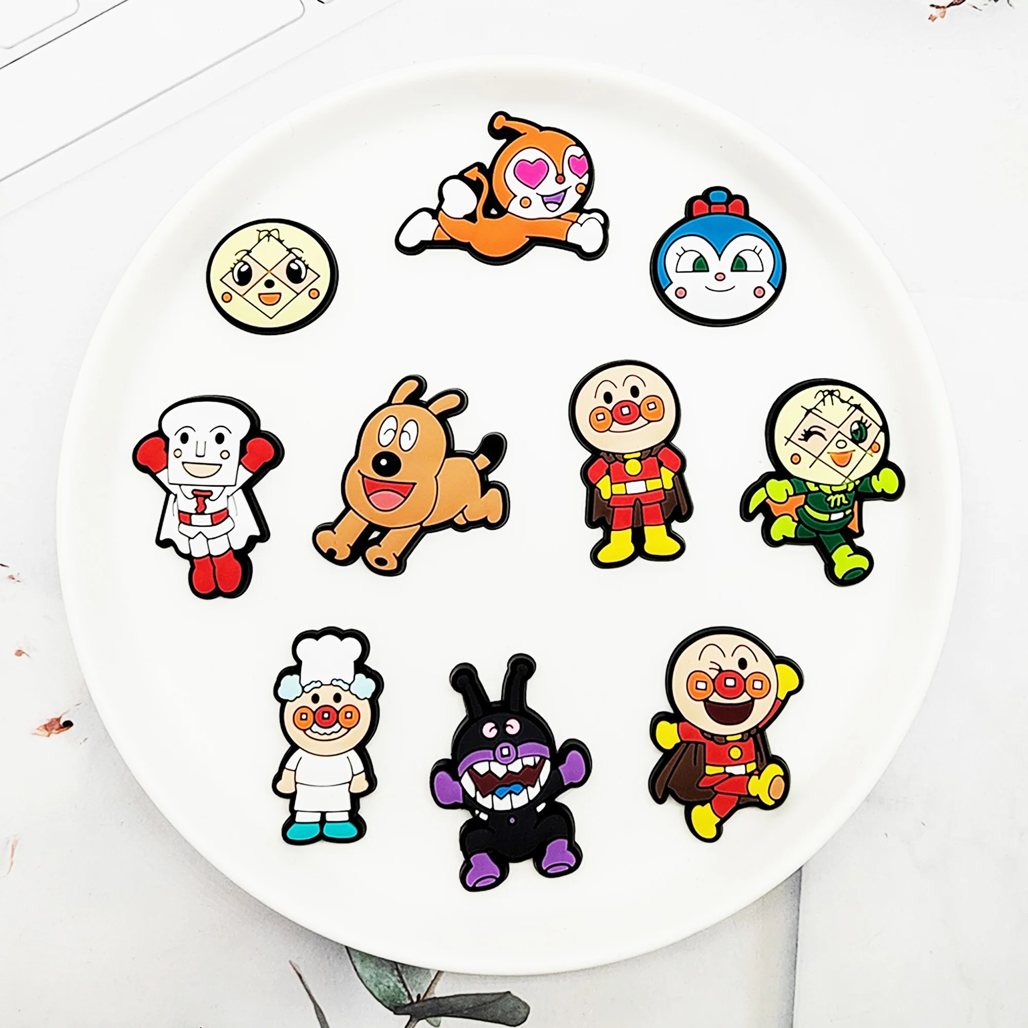 16/50pcs Anpanman Shoe Charms For Slides Sandals, PVC Shoe Decorations Accessories For Christmas Birthday Gift Party Favor