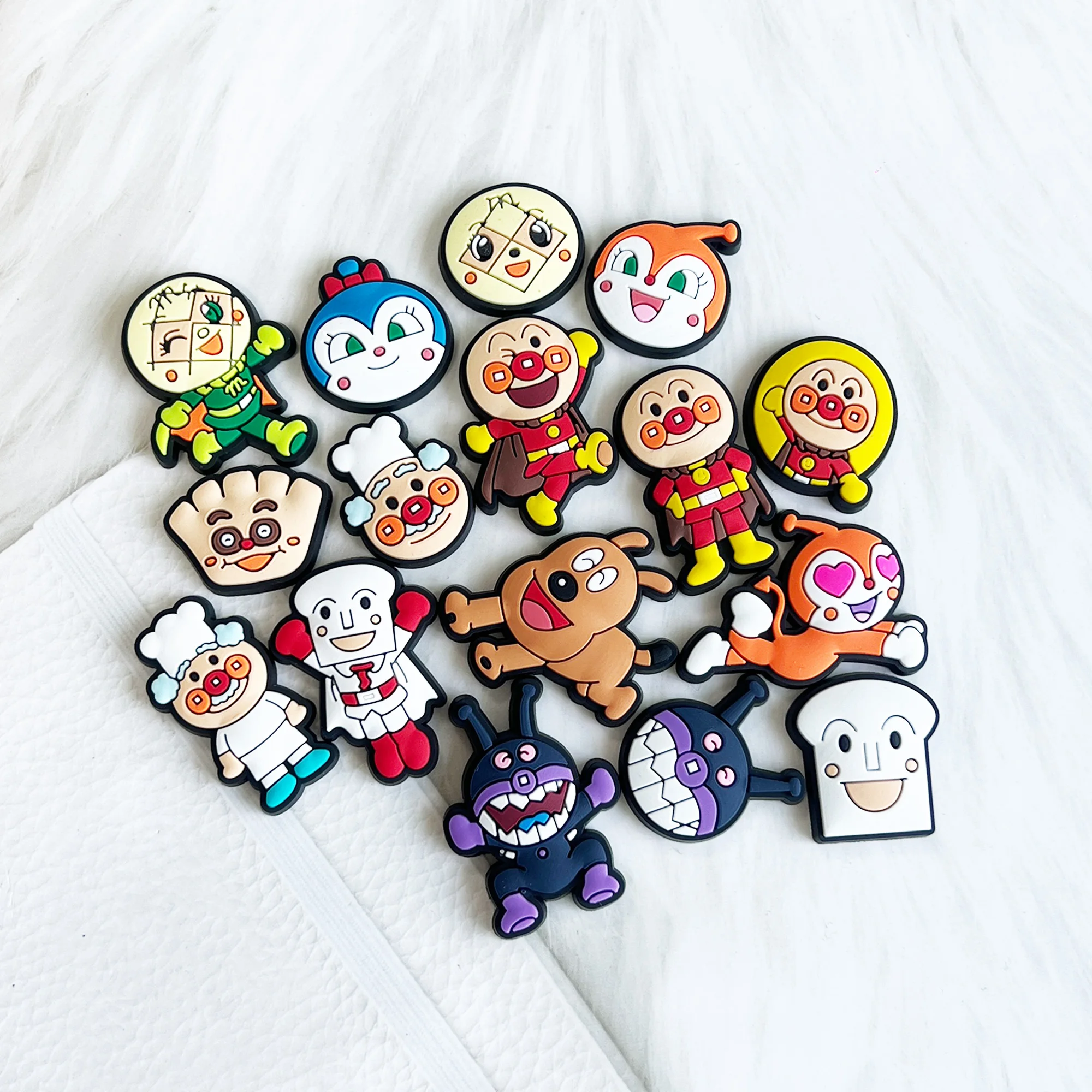 16/50pcs Anpanman Shoe Charms For Slides Sandals, PVC Shoe Decorations Accessories For Christmas Birthday Gift Party Favor