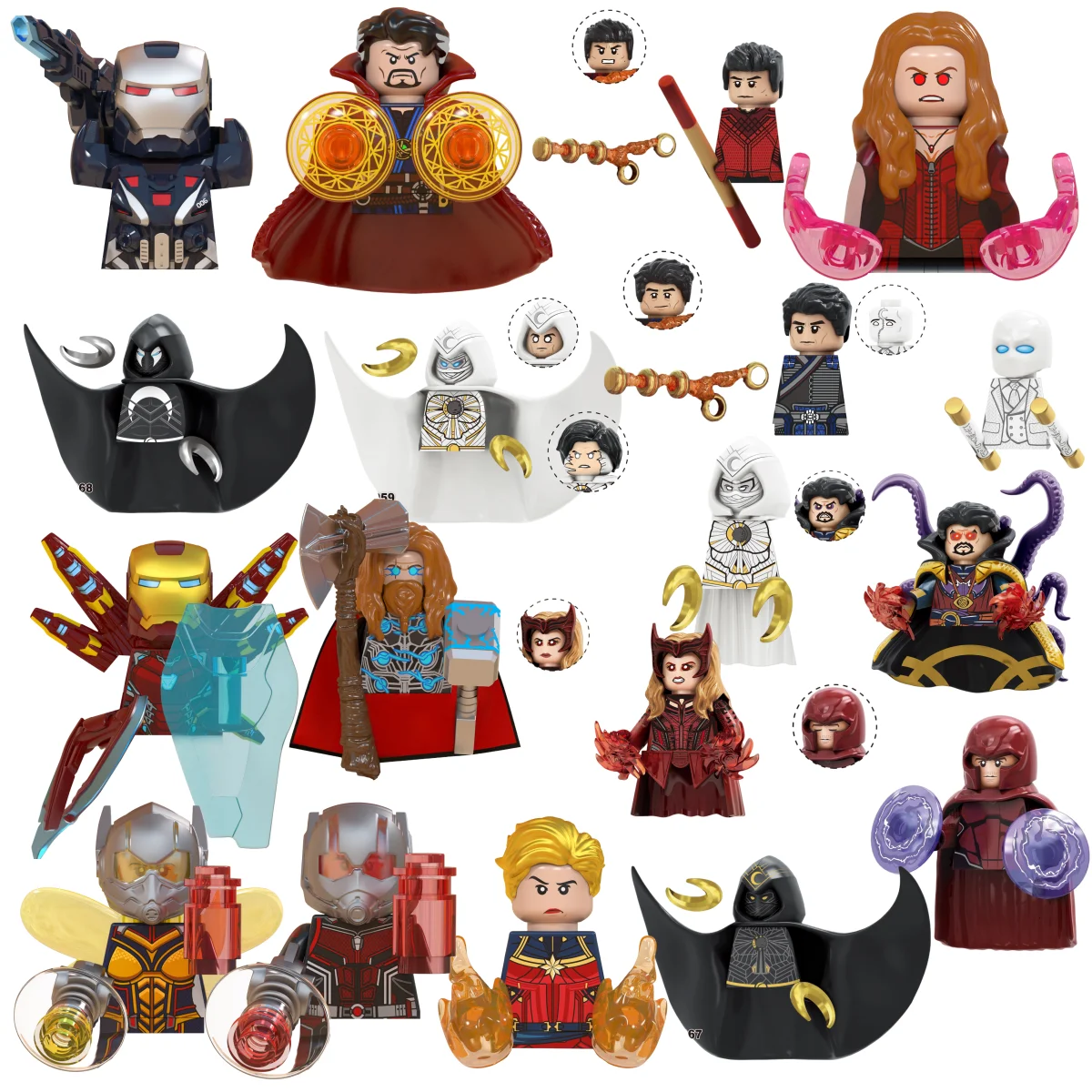 Blind Box Mini Building Blocks TV6208 Figures Big Goblin Spiderman Iron Man Venom Captain Hawk Deadpool Armor Christmas Gift Toy